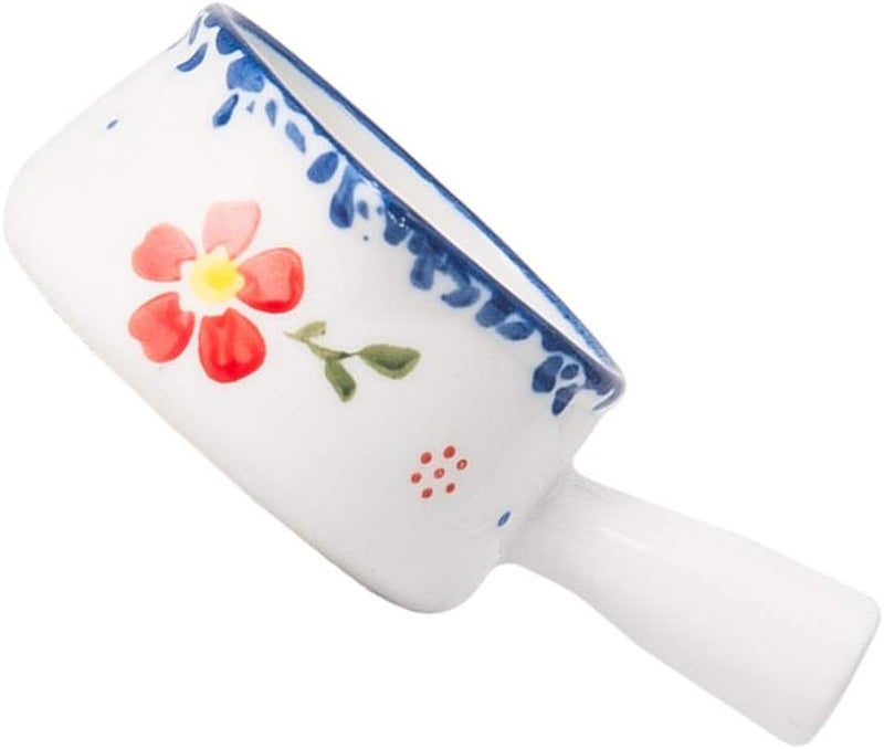 comfrt Enamel Milk Pan Butter Warmer Ceramics Soup Pot Porcelain Gravy Boat Saucepan Pan Milk Pot Small Cookware with Pour Spouts for Boiling Milk Butter Coffee Baby Food - Image 1