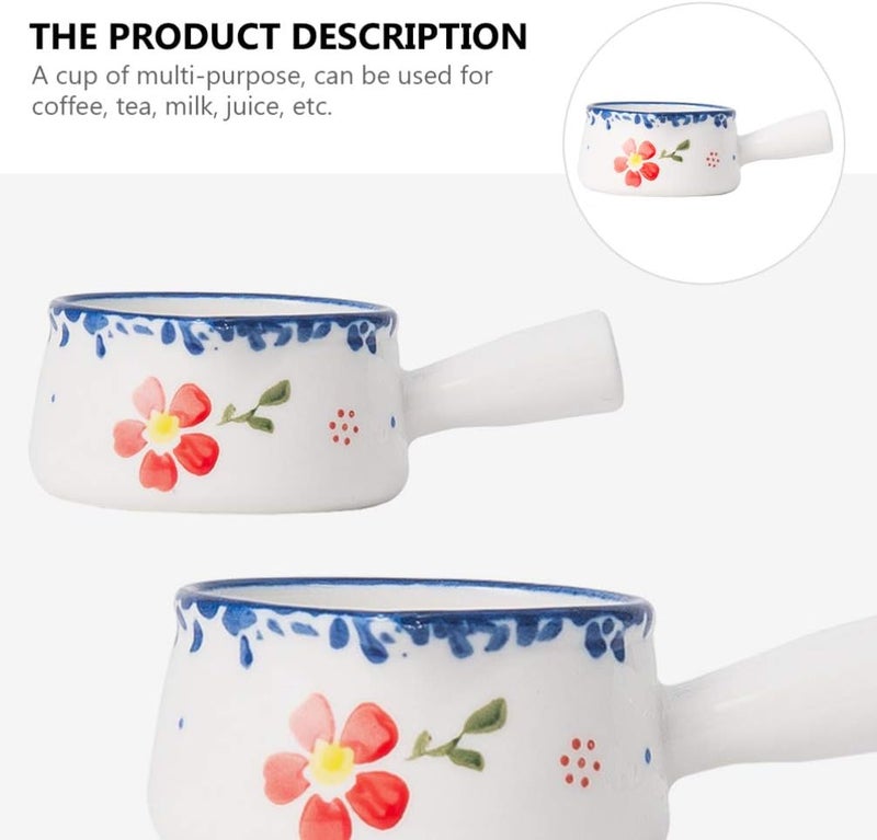 comfrt Enamel Milk Pan Butter Warmer Ceramics Soup Pot Porcelain Gravy Boat Saucepan Pan Milk Pot Small Cookware with Pour Spouts for Boiling Milk Butter Coffee Baby Food - Image 5