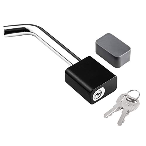 CZC AUTO Trailer Hitch Receiver Lock, Padlock Style and Swivel Head，Dia 5/8 Inch Bent Pin for Class III IV 2 2-1/2 Inch Receiver, Fits Bike Rack Tray Ball Mount for Towing Trailer Truck Car Boat RV - Image 1