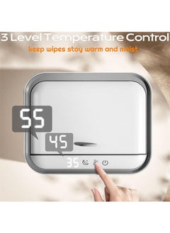 CONOYAR CONOYAR Baby Wipe Warmer With 3 Level Surround Temperature Control, Large Capacity Diaper Water Wipes Warmer with LED light for Most Wipe, Towel, Wet Wipe Dispenser Holder Lock in Freshness, White  - Image 4
