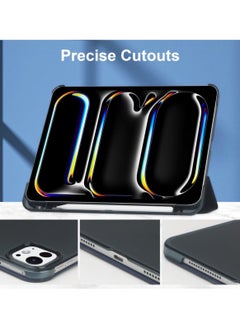Best Choice Products For iPad Pro 11 Inch Case 2024 5th Gen(M4) with Pencil Holder,Slim Trifold Stand Case,Support Touch ID and Auto Wake/Sleep,Blue  - Image 4