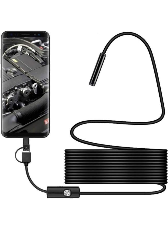 EasyLife 5.5mm Endoscope Camera boroscope Snake Flexible IP67 Waterproof Camera 3 in 1 Type c USB v Type Port and 6 led Light with 2m Length Cable - Image 1