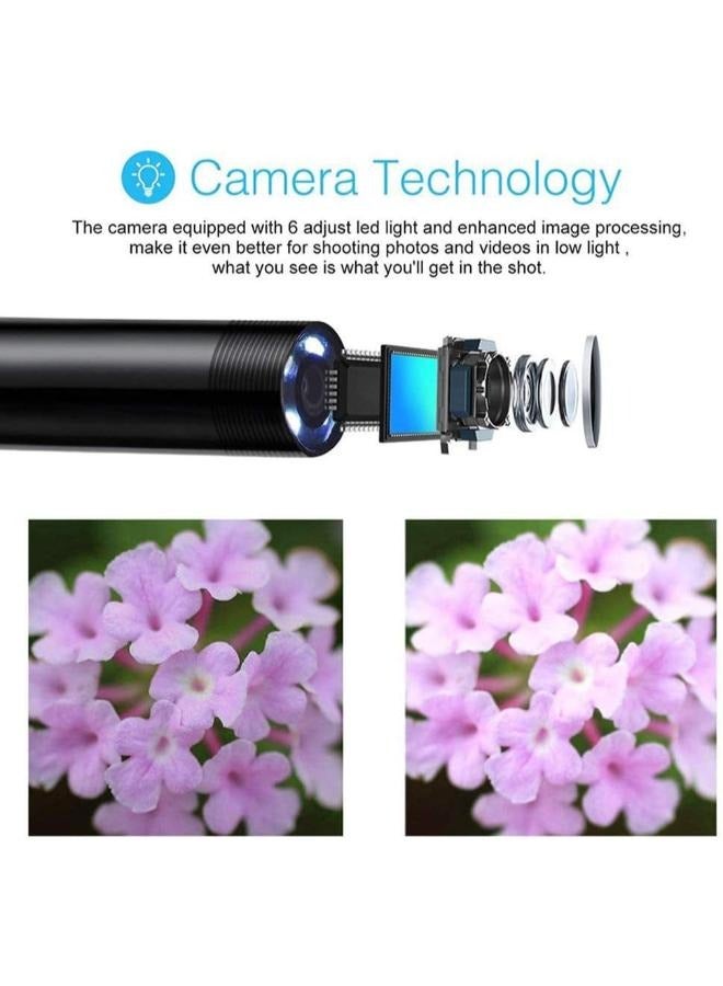 EasyLife 5.5mm Endoscope Camera boroscope Snake Flexible IP67 Waterproof Camera 3 in 1 Type c USB v Type Port and 6 led Light with 2m Length Cable - Image 5