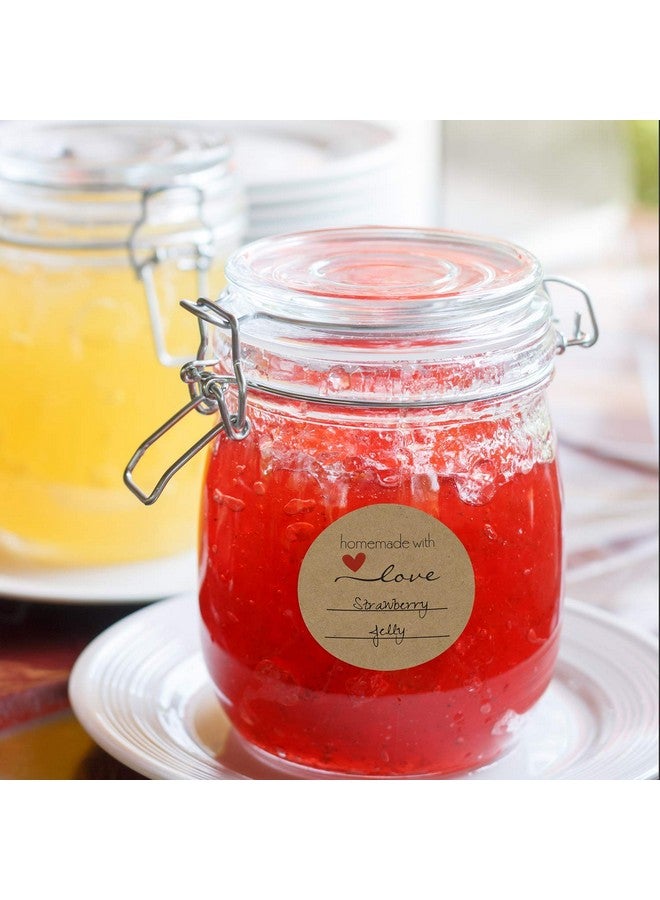 إس بي ليبلز ملصق Homemade With Love مقاس 2 بوصة مع خطوط كتابة / ملصق تعليب Homemade With Love دائري مقاس 2 بوصة / لفة ملصقات برطمان تحتوي على 500 قطعة / صنع في الولايات المتحدة الأمريكية - Image 5
