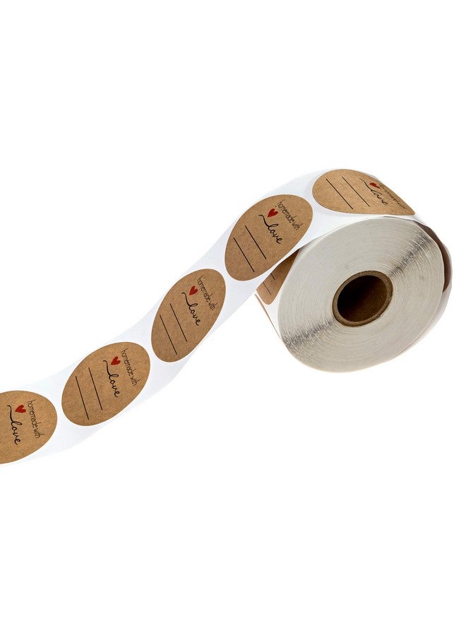 إس بي ليبلز ملصق Homemade With Love مقاس 2 بوصة مع خطوط كتابة / ملصق تعليب Homemade With Love دائري مقاس 2 بوصة / لفة ملصقات برطمان تحتوي على 500 قطعة / صنع في الولايات المتحدة الأمريكية - Image 3