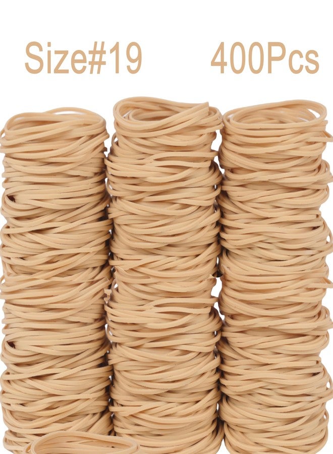 Foshine Rubber Bands Size #19, 400Pcs Approximately 0.45lb Elastic Band Beige Small Rubber Band Home Office Supplies(3-1/2" x 1/16'') - Image 3