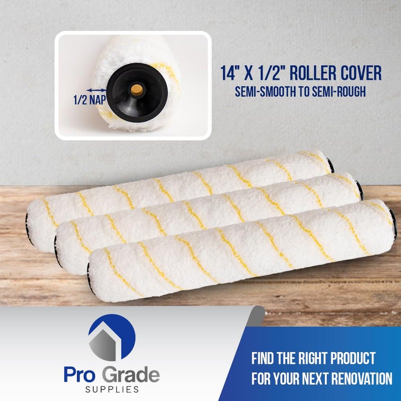 Pro-Grade Pro Grade - Paint Roller Covers - 1/2 X 14 Inch Microfiber 3 Pack - Image 3