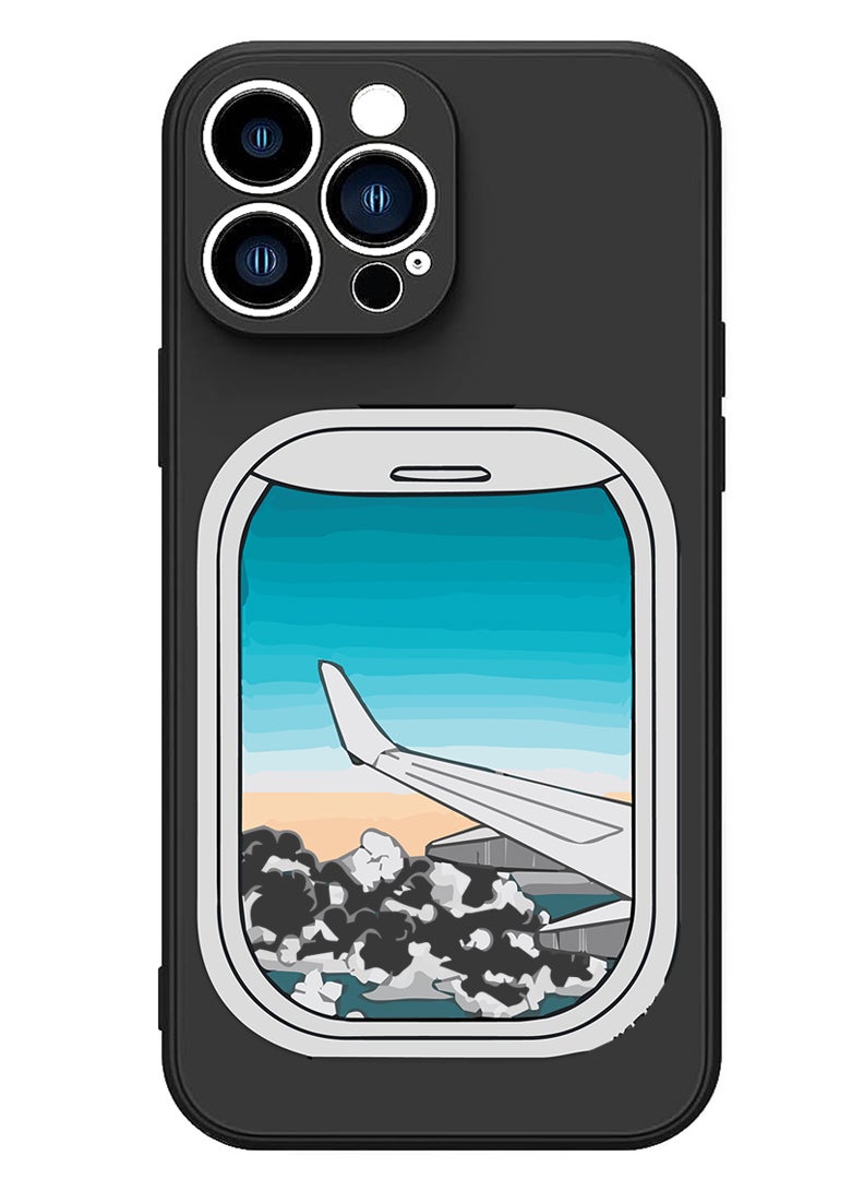 Theodor Protective Slim Fit Case Liquid Silicone Cover with Full Body Protection Anti-Scratch Shockproof Case For iPhone 15 Pro Black - Window-01 - Image 1