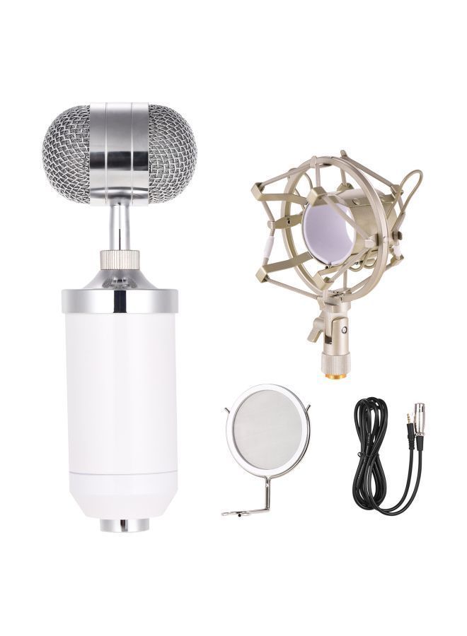 NIBEMINENT 4-Piece Recording Uni-Directional Condenser Microphone Kit I5918 White/Beige - Image 1