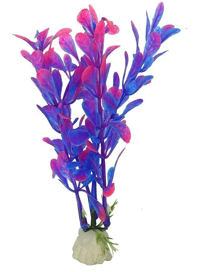 rizopets Artificial Aquarium Plants, 10 Pieces, Multicolour Plastic Decorative Plants with Weighted Base - Image 2