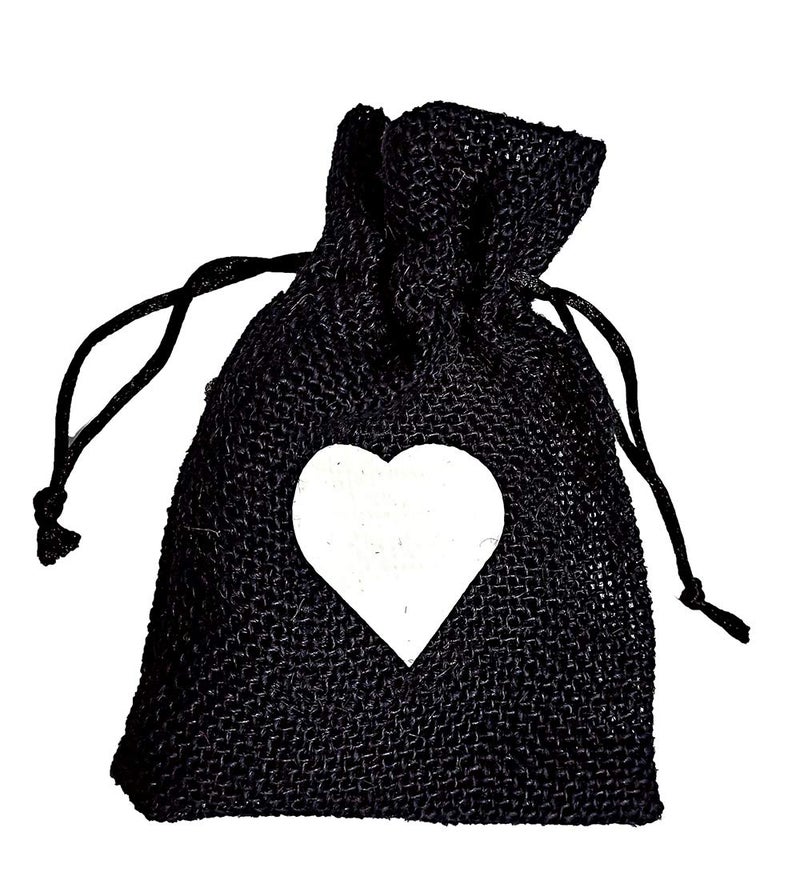 Desi Rang Eco-Friendly Jute Potli Gift Bags - Reusable Burlap Pouches with Drawstring for Return Gifts, Dry Fruits, Jewelry, Festive Packaging - 6x4 inch, Black (Pack of 10) Storage Bags - Image 2