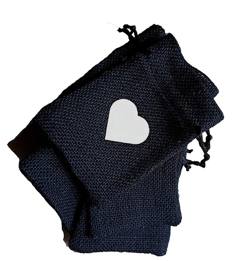 Desi Rang Eco-Friendly Jute Potli Gift Bags - Reusable Burlap Pouches with Drawstring for Return Gifts, Dry Fruits, Jewelry, Festive Packaging - 6x4 inch, Black (Pack of 10) Storage Bags - Image 4