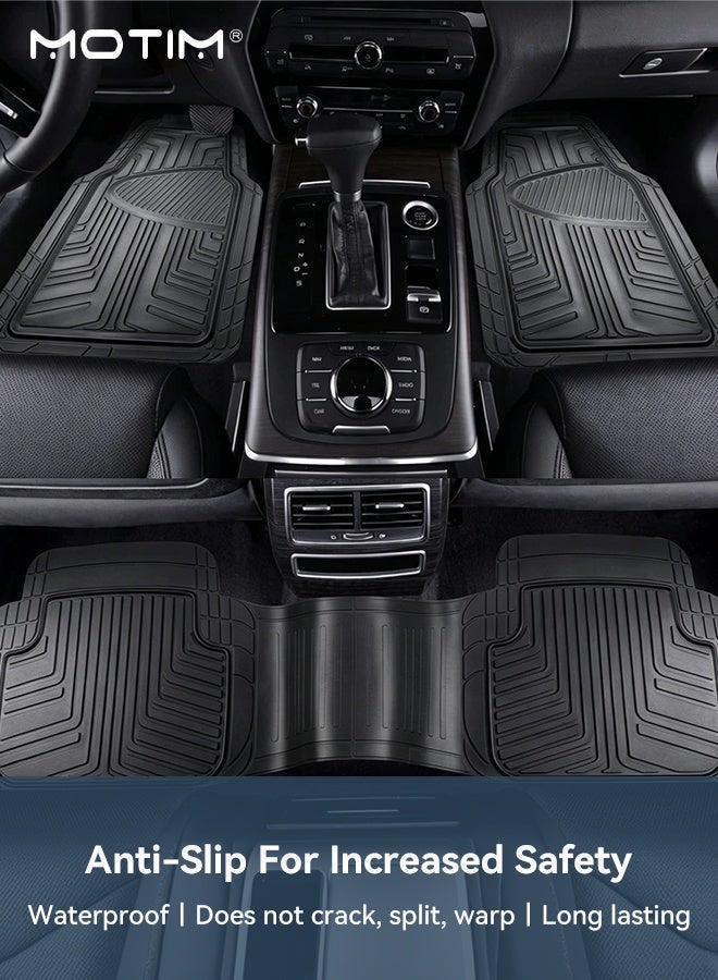 Motim 3-Piece Rubber Floor Mats for Cars Trucks SUV, Heavy Duty Car Mats with Universal Fit Design, All Weather Car Floor Liners, Can Trim to Fit - Image 3
