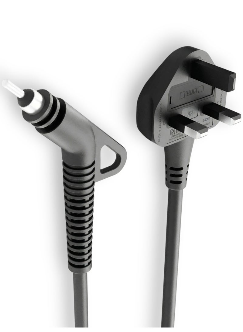 دائرة خضراء كابل طاقة بديل لمكواة فرد الشعر من 3M، سلك تيار متردد ثلاثي السنون، المملكة المتحدة BS1363، 2G 1.0 مم²، 250 فولت 10 أمبير - مناسب لمجففات الشعر والسخانات والأجهزة الصغيرة - أسود - Image 1