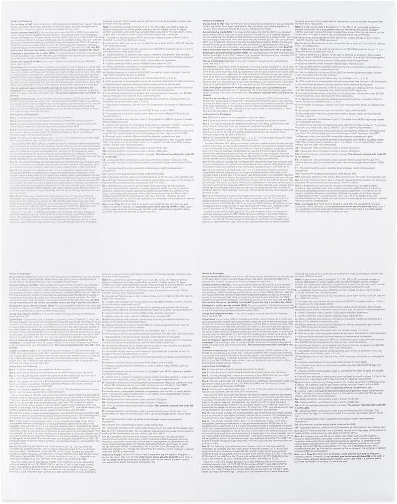 Dutymark W2 Forms 2025 with Envelopes, Blank W2 4 Up Tax Forms 2025, 25 Employees kit, with Instructions in Back, Compatible with QuickBooks and Accounting Software, Idea for E-Filing, 25 Self Seal Envelopes, - Image 5