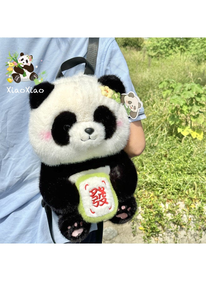 Explosions Cute Simulation Flower Panda Holding Fortune Apple Agaro Gourd Backpack Backpack Doll Doll-Color:Make A Fortune-Height:Small Size 29cm - Image 4