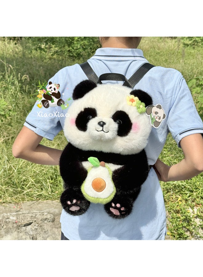 Explosions Cute Simulation Flower Panda Holding Fortune Apple Agaro Gourd Backpack Backpack Doll Doll-Color:Make A Fortune-Height:Small Size 29cm - Image 3