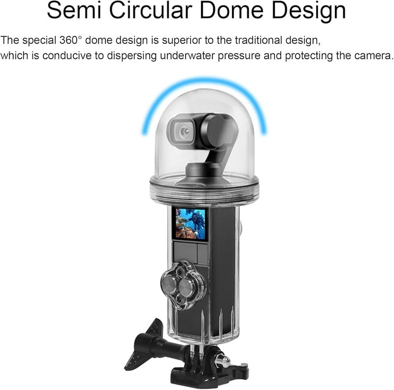 Osmo Pocket Waterproof Housing High Translucent Acrylic Case 60m Depth for Diving Surfing - Image 4