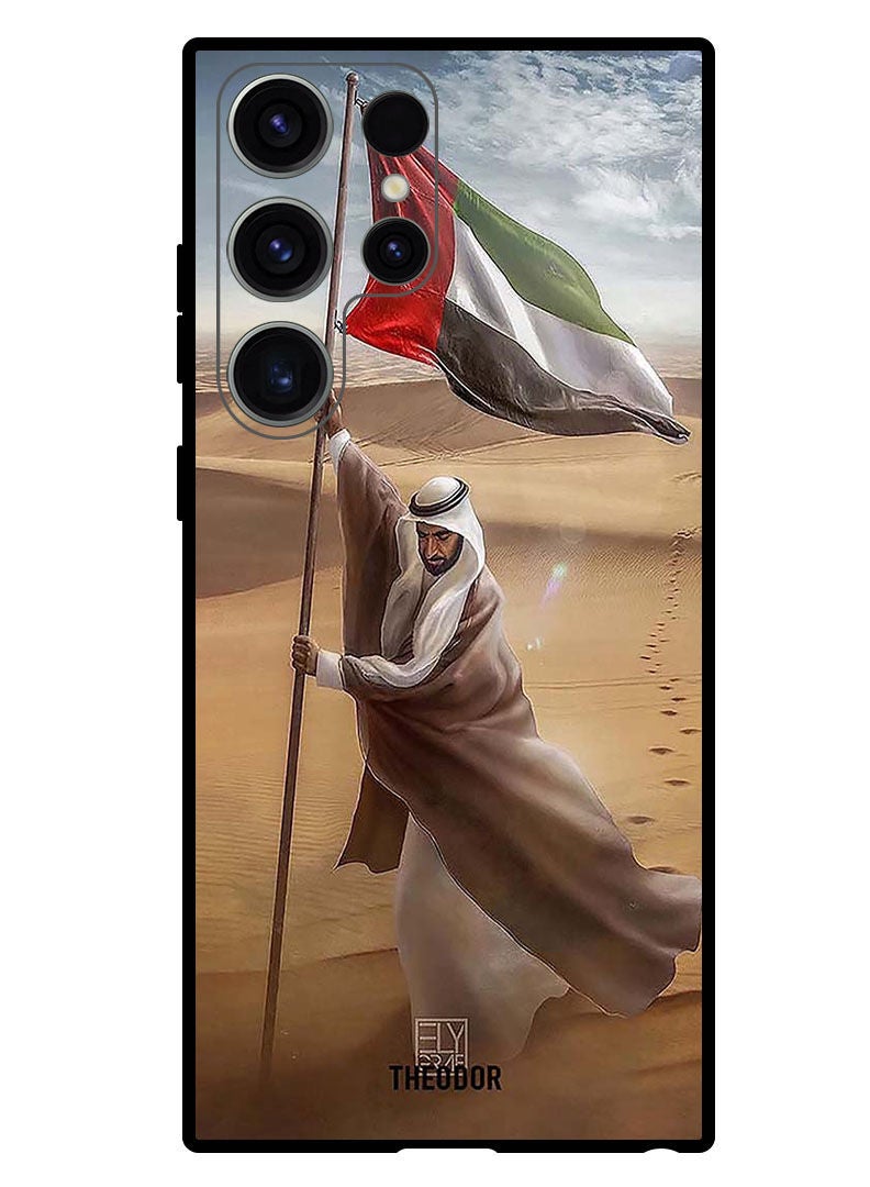 Theodor Protective Case Anti Scratch Shock Proof Bumper Cover For Samsung Galaxy S23 Ultra Sheikh Zayed Flag Desert - Image 1