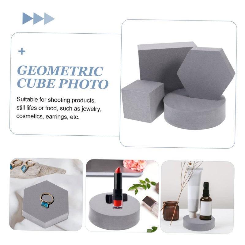 NUOBESTY 4Pcs White Geometric Cube Photography Props Durable Foam Background For Jewelry Cosmetics Lipstick Versatile Photo Accessories Creative Displays - Image 3