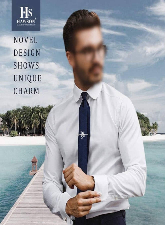 HAWSON Silver 2 inch frog Tie Bar Clip for Men Animal Skinny Tie Clips for Necktie Daily Life with Gift Box - Image 3