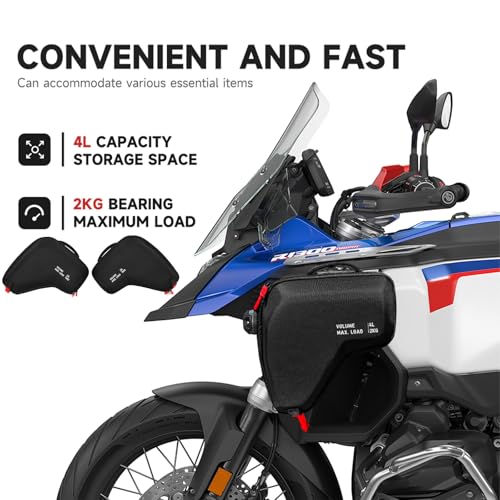 FWXEOZ NEW for R1300GS Motorcycle Radiator Cowl Bag Side Storage Bags Fits for BMW R 1300 GS Trophy Adventure 2024-2025 Motorcycle Accessories 4L Capacity Tool Package - Image 4