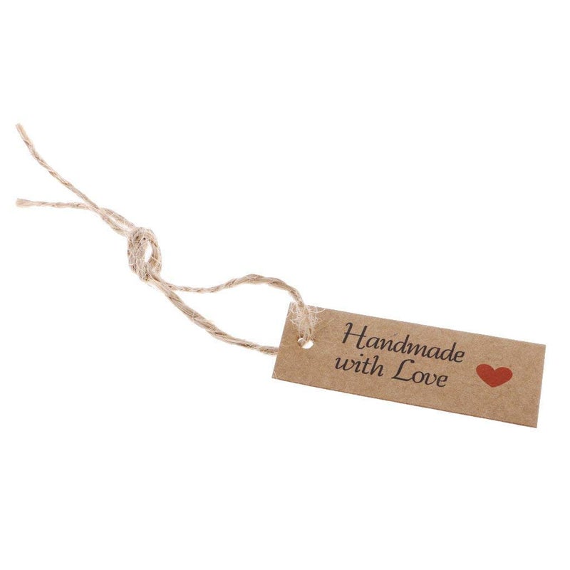 Atmiyamart Vintage Kraft Paper Handmade with Love Gift Tags Wedding Favor Tags 100pcs - Image 5