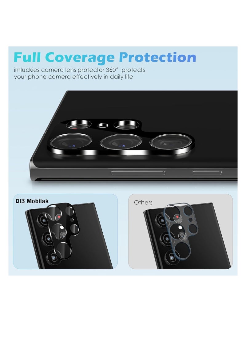 Samsung Galaxy S24 Ultra Camera Lens Protector Tempered Glass Screen Protector HD [Full Coverage][Anti-Scratch] Drop Protection Ultra Clear/Thin Lens Protector Case - Black