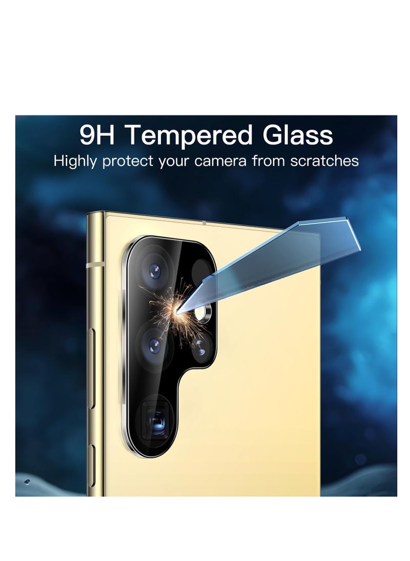 Samsung Galaxy S24 Ultra Camera Lens Protector Tempered Glass Screen Protector HD [Full Coverage][Anti-Scratch] Drop Protection Ultra Clear/Thin Lens Protector Case - Black
