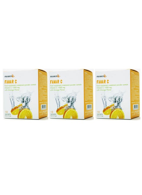 Pack Of 3 Pharco Effervescent C Effervescent Granules To Enhance Immunity And Maintain Health10 Bags