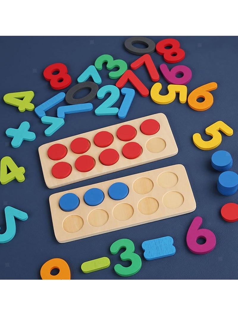 BAYBEE Baybee Wooden Mathematics Teaching Aid Puzzle for Kids, Wooden Toy with Numbers, Montessori Toys Ten Frame Set Board Games, Learning Educational Baby Toys Puzzle Block for Kids 3+ Years Boy Girl  - Image 2