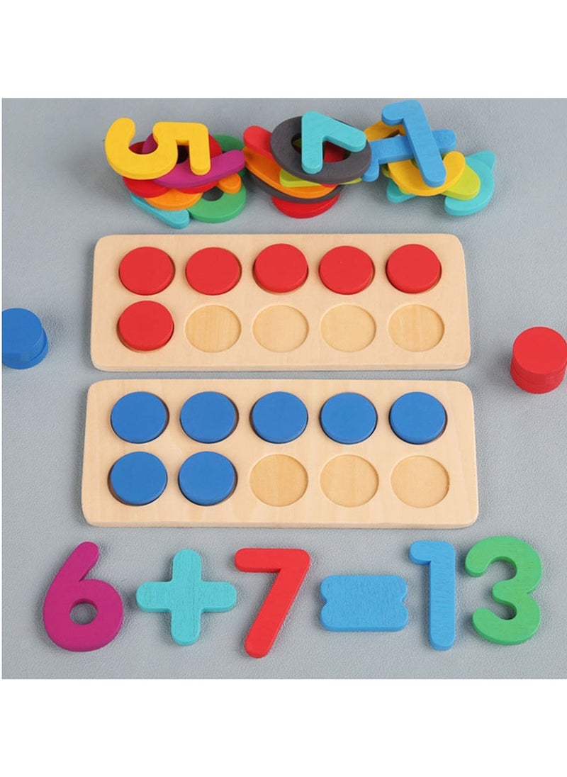 BAYBEE Baybee Wooden Mathematics Teaching Aid Puzzle for Kids, Wooden Toy with Numbers, Montessori Toys Ten Frame Set Board Games, Learning Educational Baby Toys Puzzle Block for Kids 3+ Years Boy Girl  - Image 5