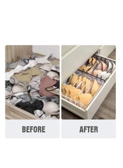 Y&D Underwear Storage Organizer, 3Pcs Drawer Organiser Foldable Box Compartment, Multi-Grid Cabinet Organizers Divider for Organizing Bras, Socks,Ties, Belts  - Image 4