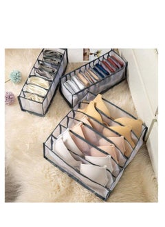 Y&D Underwear Storage Organizer, 3Pcs Drawer Organiser Foldable Box Compartment, Multi-Grid Cabinet Organizers Divider for Organizing Bras, Socks,Ties, Belts  - Image 5