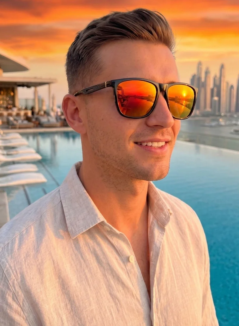Thugfit  Orange Mirrored Sunglasses SHADES FOR EYES,POLARIZED  | Best Price UAE