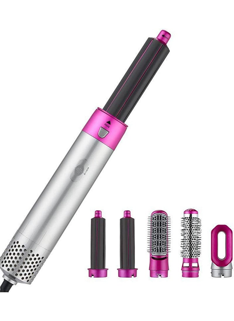 Generic Hair Dryer Brush Set 5 in 1 Blowout Brush Negative Ion Detachable Hair Dryer Styler Volumizer Hot Air Hair Dryer Brush with 2 Styling Brush Heads for Straightening Curling Drying Combing Scalp Massage  - Image 1