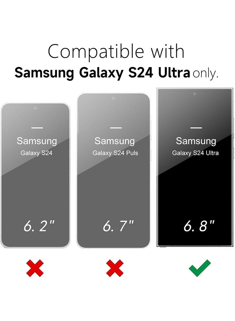 Theodor غطاء سليم واقي من السيليكون السائل مع حماية كاملة للجسم، مضاد للخدش وصدمات، لSamsung Galaxy S24 Ultra (أسود) - أسود ثنائي - Image 2