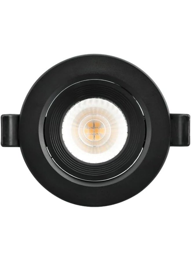 Melfi Adjustable Round Led Downlight 7W 240Vac -Black Ceiling Spotlight Ip40 Rated | For Indoor Home And Office Use (Warm White, Pack Of 1) - Image 1