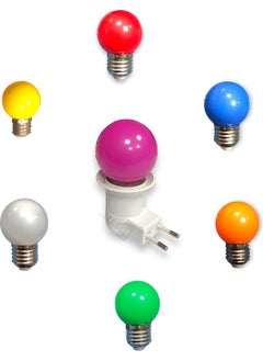 Tek-İş Single-Work On Off Switch Socket Plug E-27 Switch + Bulb E-27 1 W Color Pst  - Image 1