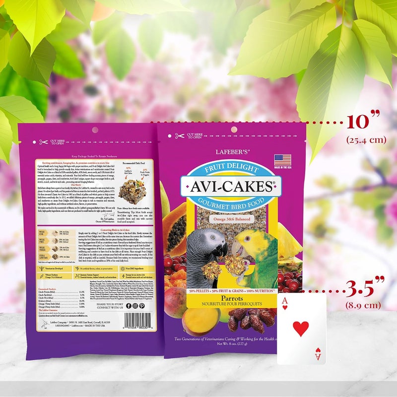 ليفبير طعام الطيور الأليفة "'S Fruit Delight Avi-Cakes"، مصنوع من مكونات غير معدلة وراثيًا ومناسبة للاستهلاك البشري، للببغاوات (عبوة 8 أونصات، عدد 1) - Image 3