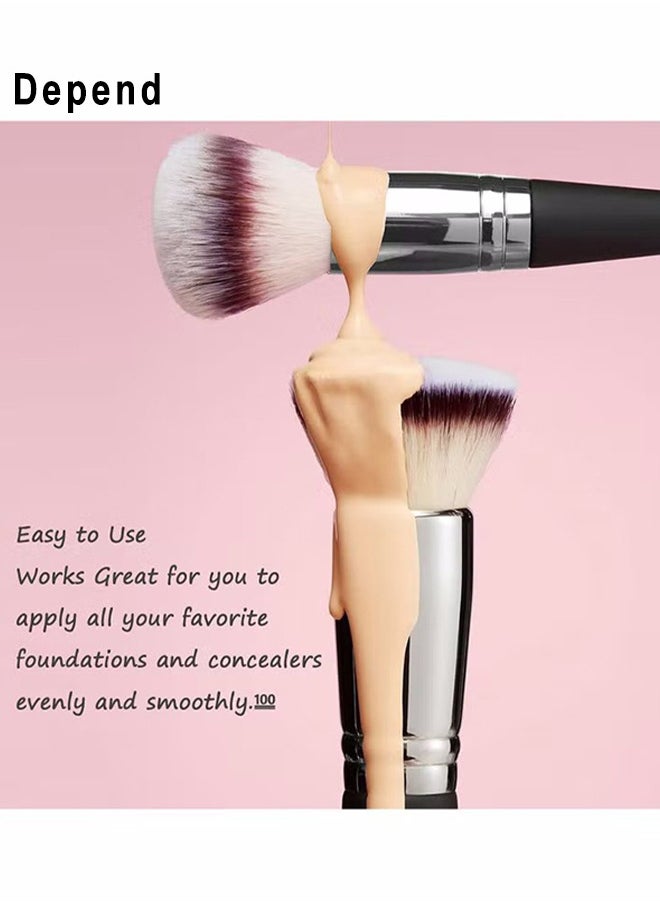 Depend Makeup Brushes Dual-ended Foundation Brush Concealer Brush Perfect Any Look Premium Luxe Hair Rounded Taperd Flawless Brush Ideal for Liquid Cream Powder Blending Buffing Concealer  - Image 5