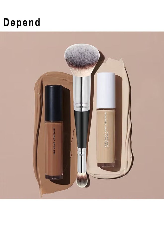 Depend Makeup Brushes Dual-ended Foundation Brush Concealer Brush Perfect Any Look Premium Luxe Hair Rounded Taperd Flawless Brush Ideal for Liquid Cream Powder Blending Buffing Concealer  - Image 2