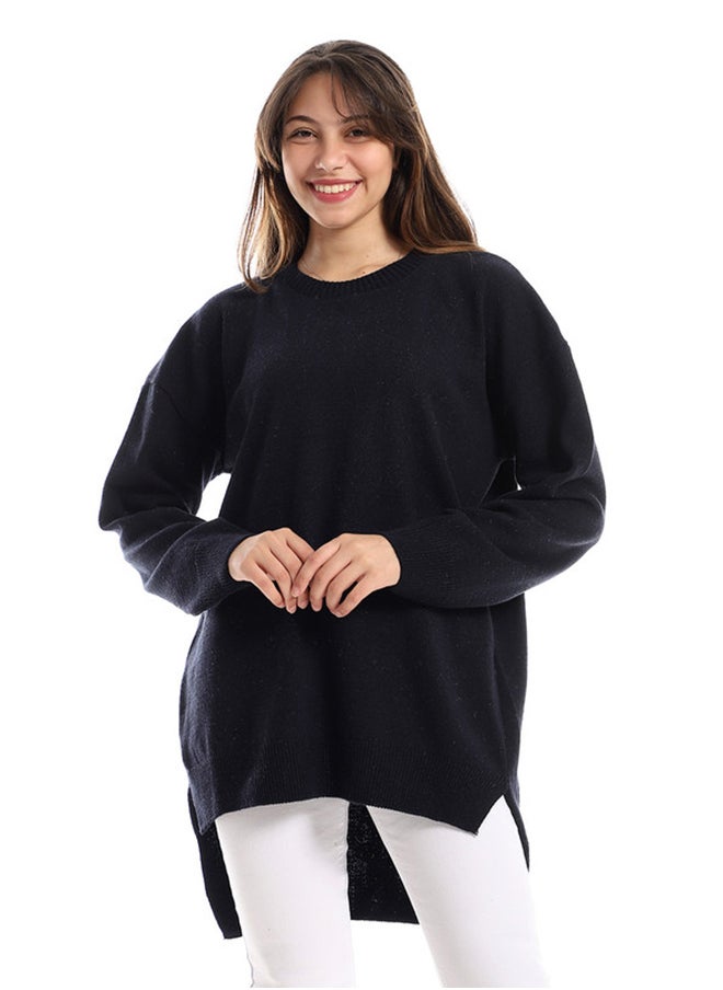 Andora High Low Round Cole Pullover - Navy Blue  - Image 1