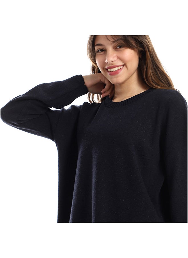 Andora High Low Round Cole Pullover - Navy Blue  - Image 4
