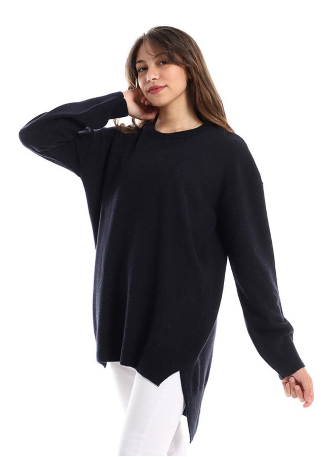 Andora High Low Round Cole Pullover - Navy Blue  - Image 2