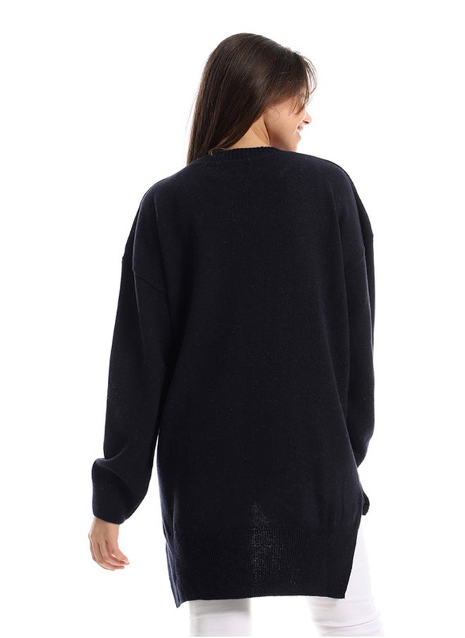 Andora High Low Round Cole Pullover - Navy Blue  - Image 3