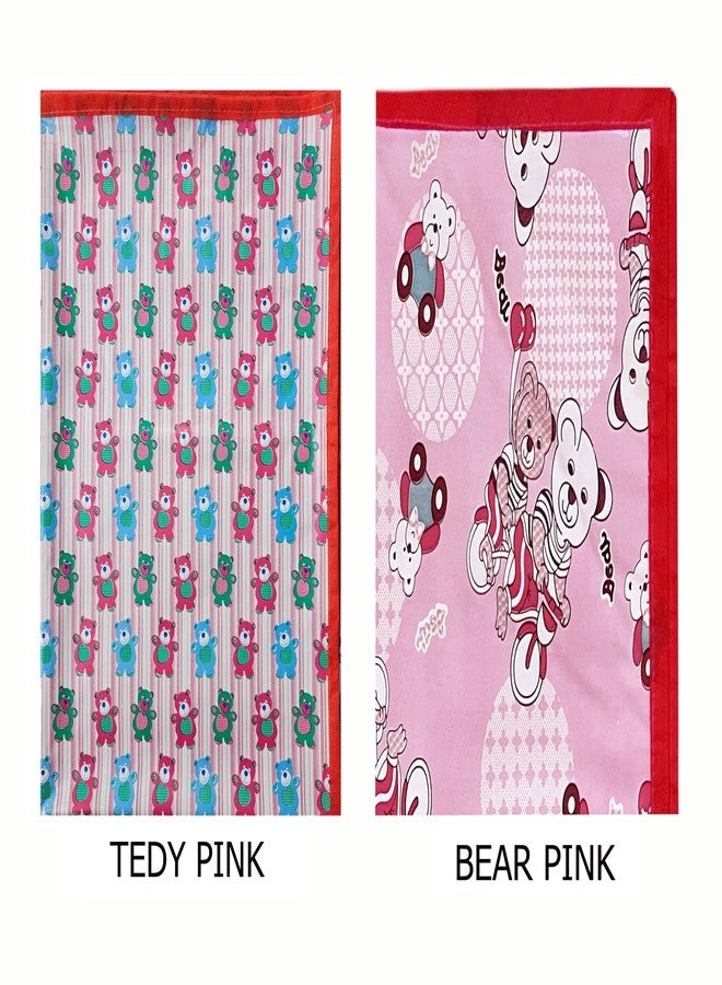 EcoSoft Plastic Sheet,PVC Sheet for Kids,Rubber Sheet for Babies,Bed Wetting Protector(90 x 135 cm) (Pink Bear & Pink Tedy) - Image 2