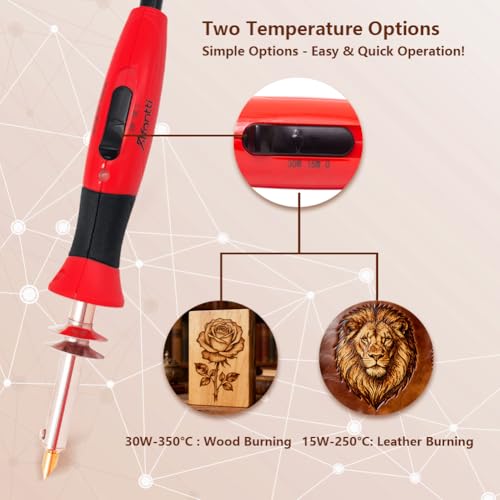 Afantti Wood Burning Pen Leather Pyrography Tool Burner Kit | 26 Letters | Temperature Adjustable | for Woodburning Engraver Carver Crafts - Image 4
