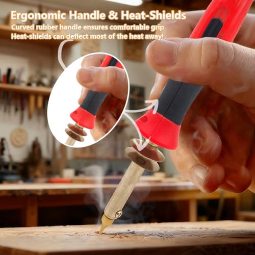 Afantti Wood Burning Pen Leather Pyrography Tool Burner Kit | 26 Letters | Temperature Adjustable | for Woodburning Engraver Carver Crafts - Image 3