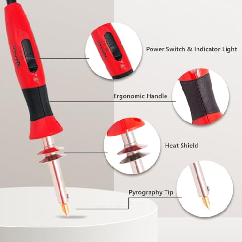 Afantti Wood Burning Pen Leather Pyrography Tool Burner Kit | 26 Letters | Temperature Adjustable | for Woodburning Engraver Carver Crafts - Image 2